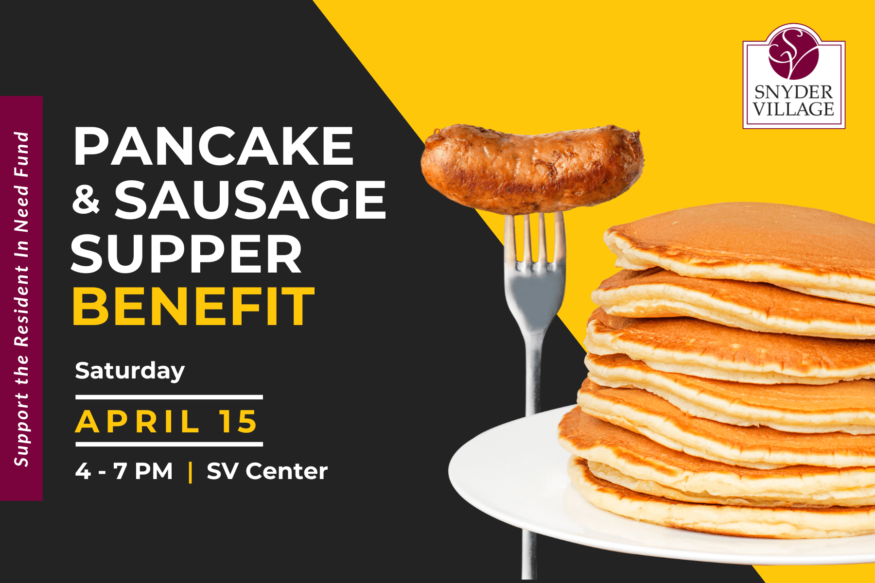 Pancake & Sausage Supper Benefit Snyder Village